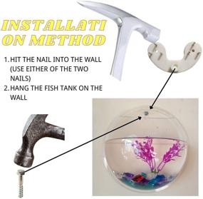 img 2 attached to 🐠 Acrylic Hanging Wall Mount Fish Tank with Water Plants Bowl, Wall Fish Bubble Tank for Hydroponics, Air Plant Flower Pot, Mini Aquarium Planter, Home Decor with Fake Plants, Nail Stones, and More