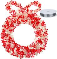 🎄 llxieym 1600-piece christmas tri beads craft kit: festive candy cane ornament diy decoration with copper wire - red & white logo