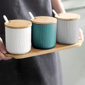 img 2 attached to 🍴 Culinary Delight: Affogato Ceramic Seasoning Storage Container - Keep Your Spices Fresh & Organized!