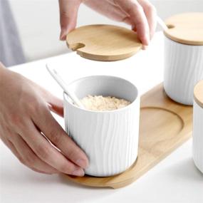 img 3 attached to 🍴 Culinary Delight: Affogato Ceramic Seasoning Storage Container - Keep Your Spices Fresh & Organized!