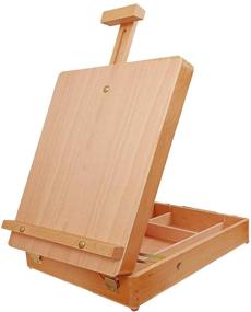 img 4 attached to 🎨 Portable Wooden Artist Easel with Storage - Tabletop Art Easel for Painting Canvases, Adjustable Sketchbox Drawing Easel for Adults & Kids