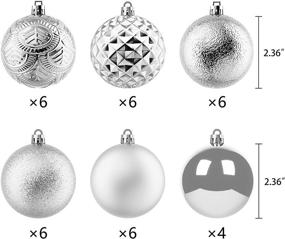 img 3 attached to 🎄 Blivalley 60mm/2.36" Shatterproof Christmas Ball Ornaments - 34ct Set for Xmas Tree Decoration, Holiday, Wedding, Party – Silver