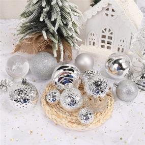 img 2 attached to 🎄 Blivalley 60mm/2.36" Shatterproof Christmas Ball Ornaments - 34ct Set for Xmas Tree Decoration, Holiday, Wedding, Party – Silver