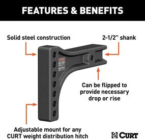 img 2 attached to 🔧 CURT 17131 Weight Distribution Hitch Shank, 2.5-Inch Receiver, 2-Inch Drop, 6-Inch Rise - Replacement