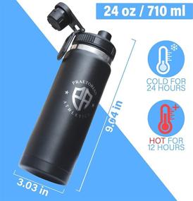 img 1 attached to 🥤 Praetorian Athletics 24oz Stainless Steel Insulated Water Bottle - Leakproof, BPA Free, and Double-Wall Insulation