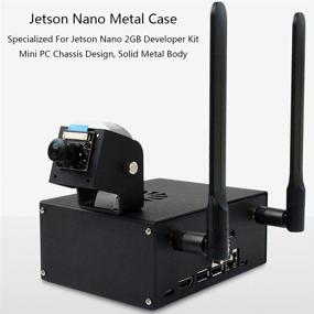 img 3 attached to 📷 Jetson Nano Metal Case/Enclosure with Reset and Power Buttons and Cooling Fan, Camera Holder, Compatible with Waveshare IMX219 Series Camera - Jetson Nano 2GB Developer Kit