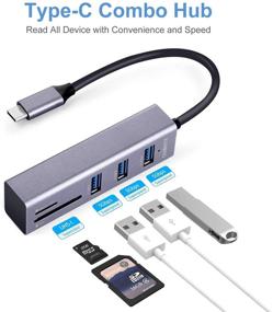 img 1 attached to KiWiBiRD USB-C ХАБ: адаптер Type C/Thunderbolt 3 к USB 3.0 с читалкой SD / Micro SD для MacBook Pro/Air, iMac, Pixelbook, Surface Go, Dell XPS, Galaxy S9/Note 9/Tab S4 и др.