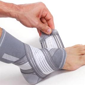 img 4 attached to 🏋️ NeoTech Care Adjustable Ankle Support Brace, Gray Large Size - 1 Unit