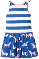 wrhpzw girl cotton long sleeve dress: versatile playwear with cartoon appliques and striped design logo