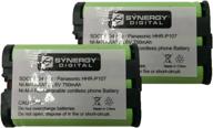 📞 симбиозная цифровая батарея для беспроводного телефона panasonic hhr-p107 от synergy digital - включает 2 x batt-107 батареи. логотип