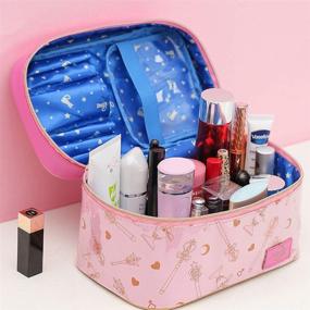 img 3 attached to 🌙 Sailor Moon Makeup Bag - Portable Travel Cosmetics Storage Case with Leather, Makeup Organizer Perfect Gift for Girls and Women