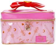 🌙 sailor moon makeup bag - portable travel cosmetics storage case with leather, makeup organizer perfect gift for girls and women logo