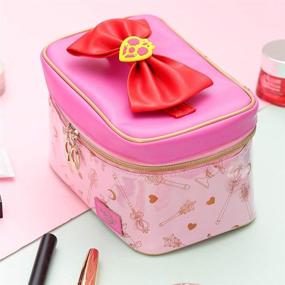 img 1 attached to 🌙 Sailor Moon Makeup Bag - Portable Travel Cosmetics Storage Case with Leather, Makeup Organizer Perfect Gift for Girls and Women