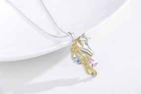 img 3 attached to Unicorn Necklace Sterling Zirconia Birthstone