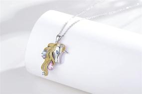 img 2 attached to Unicorn Necklace Sterling Zirconia Birthstone