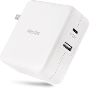 img 4 attached to 🔌 Philips 60W Двухпортовое Зарядное Устройство для Сети, USB-C, Быстрая Зарядка, Совместимо с iPhone, iPad Pro/Air/Mini, Samsung Galaxy, Google Pixel, DLP2607Q/37