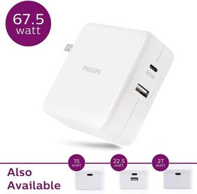 img 3 attached to 🔌 Philips 60W Двухпортовое Зарядное Устройство для Сети, USB-C, Быстрая Зарядка, Совместимо с iPhone, iPad Pro/Air/Mini, Samsung Galaxy, Google Pixel, DLP2607Q/37