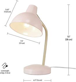 img 2 attached to 🌸 Globe Electric 67339 Novogratz x Globe Robin 16" Desk Lamp: Sleek Matte Rose Design with Matte Gold Arm & In-Line On/Off Switch, Pink