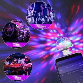 img 1 attached to 🎉 Lmaytech USB Mini Disco Ball Party Lights: Sound Activated DJ Stage Strobe Lights (2 Packs) - Perfect for Xmas Stocking Stuffers, Parties, Karaoke, Bar