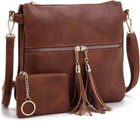img 4 attached to PlasMaller Crossbody Vintage Leather Shoulder Women's Handbags & Wallets for Shoulder Bags