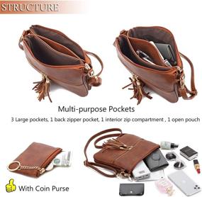 img 1 attached to PlasMaller Crossbody Vintage Leather Shoulder Women's Handbags & Wallets for Shoulder Bags