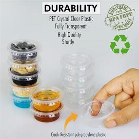 img 1 attached to 🥤 Leak-Resistant Medicine Cups with Lids (0.05 oz) - Ideal for Gecko Food/Water, Paint, Sauce, Samples - Clear Transparent Containers - Easy Snap-on Lids - Bulk Pack of 200 Cups + 200 Lids