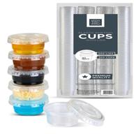 🥤 leak-resistant medicine cups with lids (0.05 oz) - ideal for gecko food/water, paint, sauce, samples - clear transparent containers - easy snap-on lids - bulk pack of 200 cups + 200 lids logo