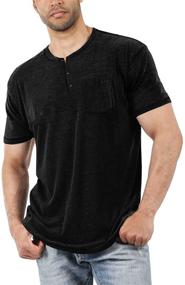 img 4 attached to Aoysky Men's Casual Button Up T-Shirt Sleeve Shirt for Fashionable Clothing