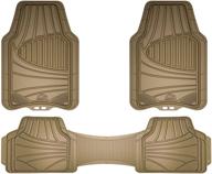 🛡️ armor all 78845 full coverage rubber floor mat set in tan - 3-piece logo