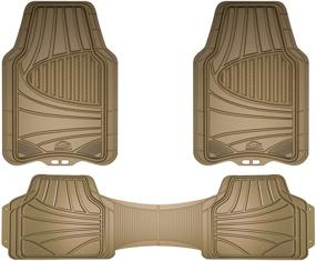 img 4 attached to 🛡️ Armor All 78845 Full Coverage Rubber Floor Mat Set in Tan - 3-Piece