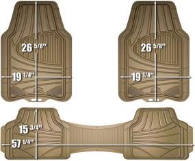 img 3 attached to 🛡️ Armor All 78845 Full Coverage Rubber Floor Mat Set in Tan - 3-Piece