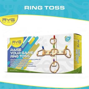 img 2 attached to 🎯 RYG Wooden Ring Toss Game Set for Kids & Adults - Durable Wood Base, 5 Wood Pegs, 5 Rope Rings - Indoor and Outdoor Quoits Family Games, Portable