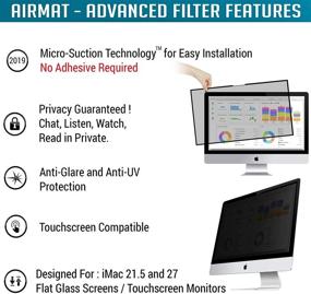 img 2 attached to 24 inch iMac Monitor Privacy Screen Filter - Removable, Frameless, Touch Screen Compatible - 16:9 Aspect Ratio - Anti-Glare, Anti-Scratch, UV-Blocking - Easy On and Sight-Saving Screen Privacy