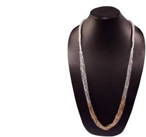 img 2 attached to 💎 Stylish RICHERA Tiny Tabular Shape Glass Necklace: A Glamorous Metallic Delight for Women and Girls Jewelry