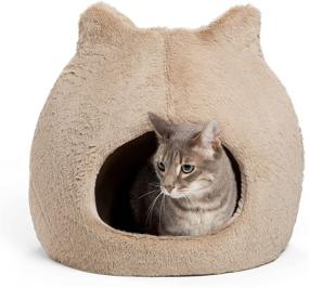 img 4 attached to 🐱 Ultimate Comfort and Privacy: Best Friends by Sheri Meow Hut Cat Bed Dome with Removable Insert, Machine Washable