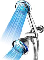 dream spa all chrome 3-way led shower head combo: advanced turbo pressure-boost nozzle with automatic color-changing led lights! logo