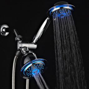 img 1 attached to Dream Spa All Chrome 3-Way LED Shower Head Combo: Advanced Turbo Pressure-Boost Nozzle with Automatic Color-Changing LED Lights!