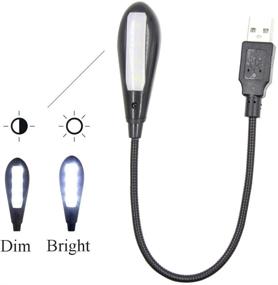 img 2 attached to USB Reading Light: Flexible Gooseneck, 4 LED Lights, 2 Brightness Settings, Ideal Laptop LED Reading Lamp