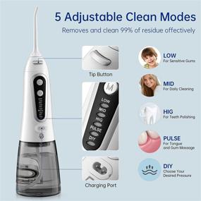 img 2 attached to 🚿 Cordless Water Flosser Teeth Cleaner: 5 DIY Modes, Professional Portable Oral Irrigator for Braces, IPX7 Waterproof - Home and Travel