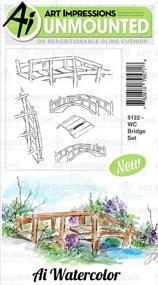 img 1 attached to 🎨 Watercolor Bridge Set: Art Impressions Cling Rubber Stamps for Stunning Artwork