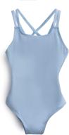 👧 elowel kids girls' double strap camisole leotard (sizes 2-14 years) - available in multiple colors logo