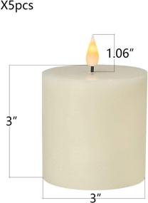 img 3 attached to QIKADSEN Remote Control Candles: Battery Operated Ivory Flameless Candles with Remote Control - Set of 5