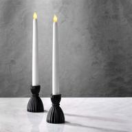 🕯️ black glass taper candlestick holders - glossy finish, 3.5" height - pack of 2 logo