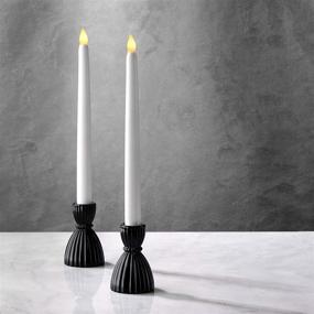 img 4 attached to 🕯️ Black Glass Taper Candlestick Holders - Glossy Finish, 3.5" Height - Pack of 2
