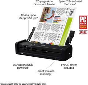 img 1 attached to 📸 Wireless Color Portable Document Scanner Epson WorkForce ES-300W ADF for PC and Mac: Sheet-fed and Duplex Scanning