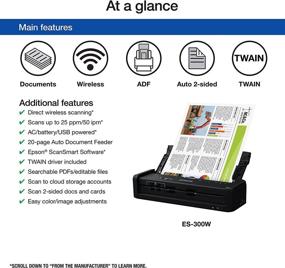 img 2 attached to 📸 Wireless Color Portable Document Scanner Epson WorkForce ES-300W ADF for PC and Mac: Sheet-fed and Duplex Scanning