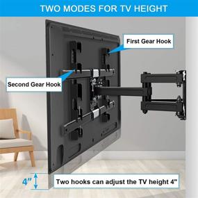 img 2 attached to Height Adjustable Full Motion TV Wall Mount - JUSTSTONE TV Mount for 37-82 Inch Flat Curved TVs, Dual Articulating Arms Swivels Tilts Rotation - Holds up to 121lbs, Max VESA 600X400mm