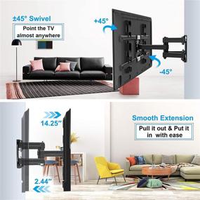 img 1 attached to Height Adjustable Full Motion TV Wall Mount - JUSTSTONE TV Mount for 37-82 Inch Flat Curved TVs, Dual Articulating Arms Swivels Tilts Rotation - Holds up to 121lbs, Max VESA 600X400mm