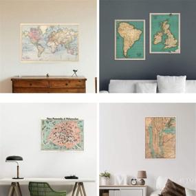 img 3 attached to Vintage World Map Poster and Wrapping Paper Set - 10 Monolike Sheets