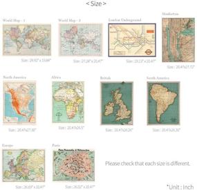 img 2 attached to Vintage World Map Poster and Wrapping Paper Set - 10 Monolike Sheets